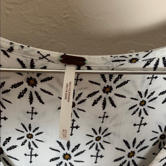 Free People 60's Down by the Bay Tunic Ivory Combo Size XS - Picture 5 of 8